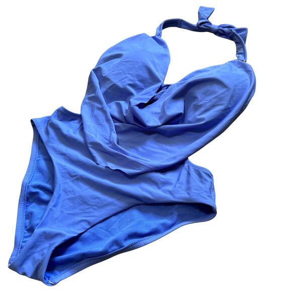 BAR III Core Solids Cowl Cutout Periwinkle Purple Monokini One Piece Swim NWT S - Picture 4 of 8